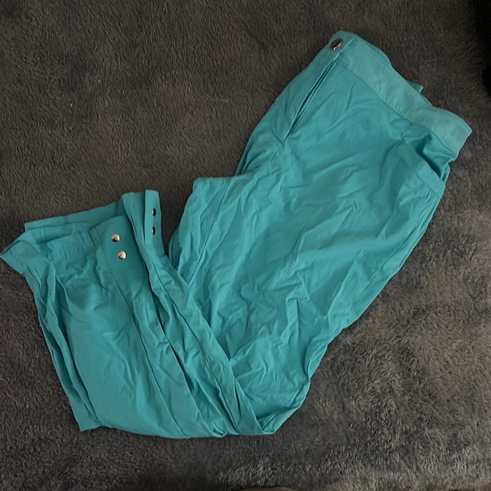 Chic Teal Trousers with Button Details
